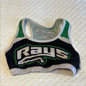 Women's Green and Black Swim Top